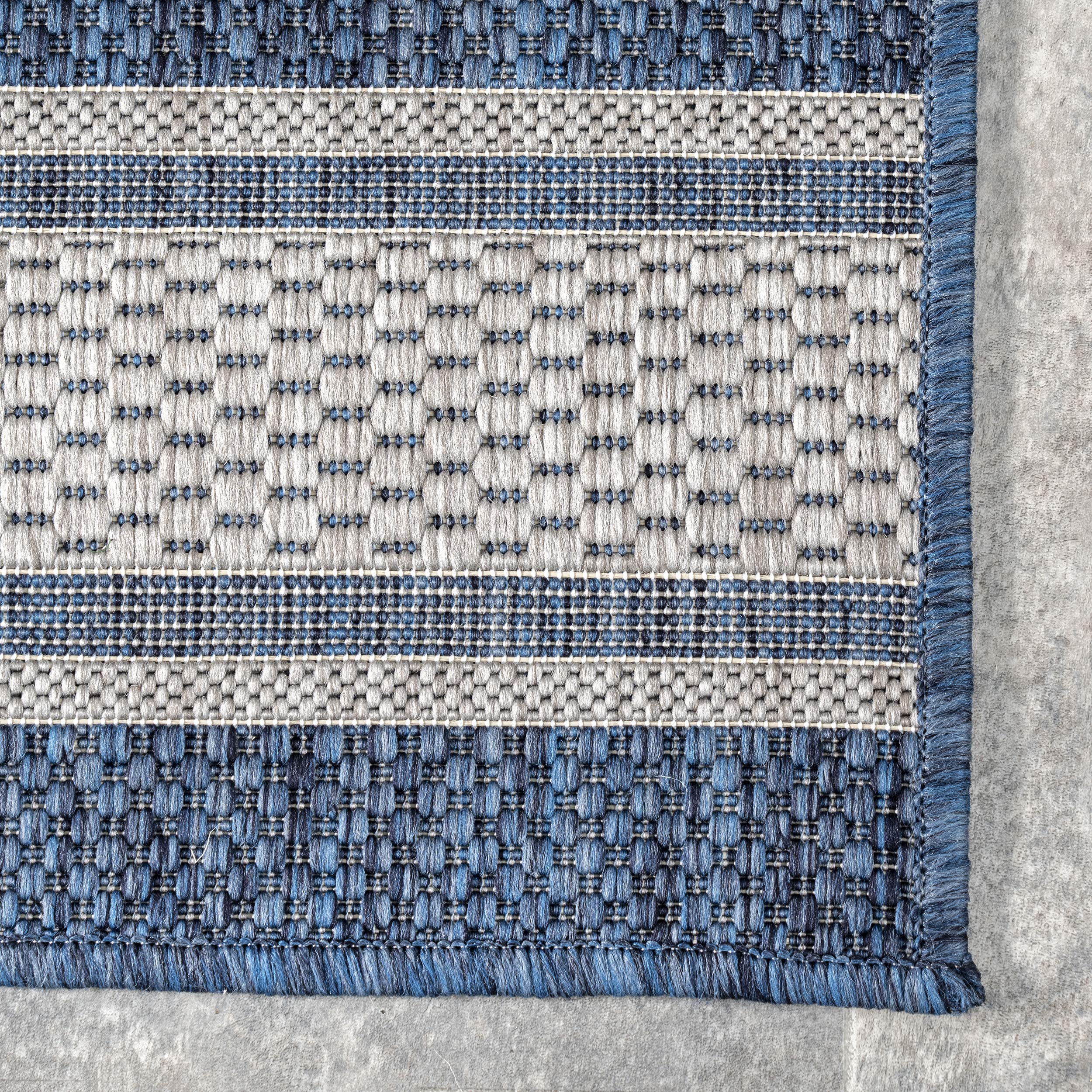 Rugs USA x Lauren Liess Romy Striped Indoor/Outdoor Area Rug, 4x6, Blue