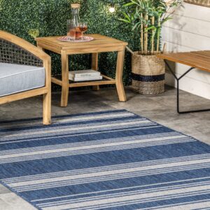 Rugs USA x Lauren Liess Romy Striped Indoor/Outdoor Area Rug, 4x6, Blue