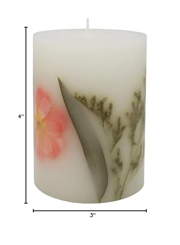 3" x 4" Peony & Rose Scented Pillar Candle by Ashland - Scented Candle for Home, Bathroom, and Office - 1 Pack