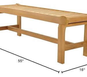 TeakFurnitureOutlet Revni 55" Backless Bench A-Grade Teak Luxurious Outdoor Garden Patio