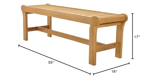 TeakFurnitureOutlet Revni 55" Backless Bench A-Grade Teak Luxurious Outdoor Garden Patio