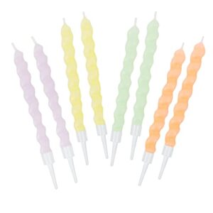 talking tables pastel birthday candles - colorful cake topper decorations for birthdays, office parties and baby showers - 8 pack