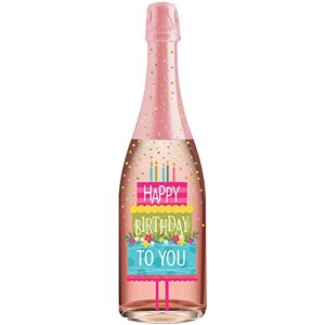 champagne bottle cards - birthday cake