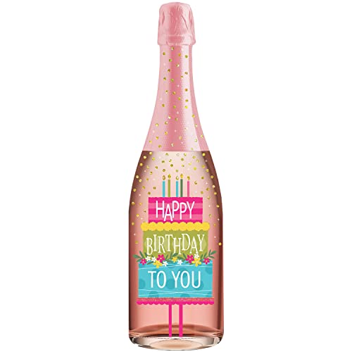 Champagne Bottle Cards - BIRTHDAY CAKE