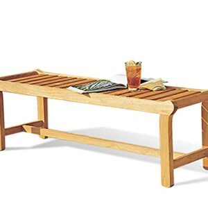 TeakFurnitureOutlet Revni 55" Backless Bench A-Grade Teak Luxurious Outdoor Garden Patio