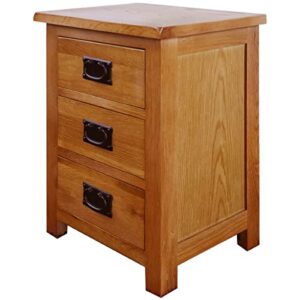 KendyOak 3 Drawers Rustic Bed Side Tables Wholesale Storage Modern Simple Nightstands Furniture Vendors 12.6x16.54x22.05 Inches