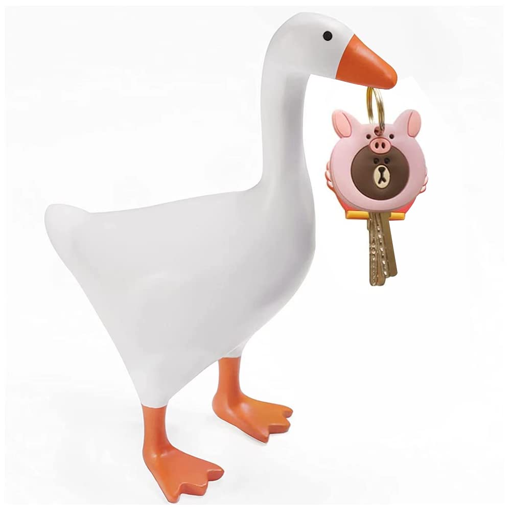 VOZUKO Cute Goose Magnetic Key Holder Rack, Eclectic Kawaii Duck Apartment House Room Home Decor Aesthetic Decorations Accessories Housewarming Gifts for Women Office Desk Bedroom Gadgets (large)