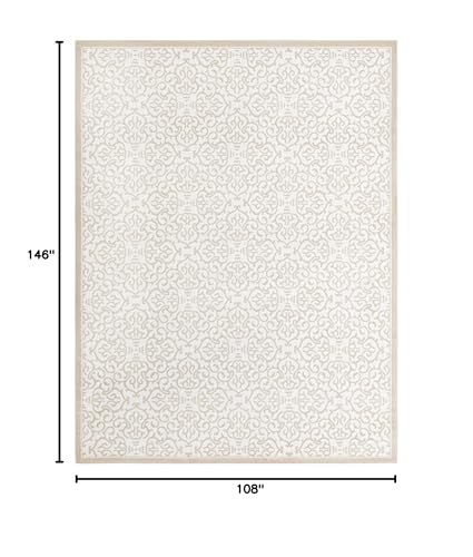 Unique Loom Rushmore Collection Area Rug - Johnson (9'x 12' 2" Rectangle, Snow White/ Beige)