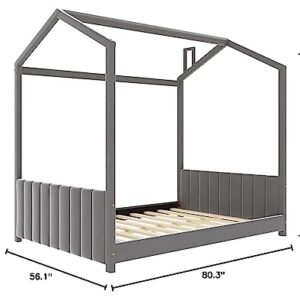 Merax Full Size Velvet House Bed Wood Bed