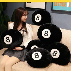 MOJUN 19.6" Simulation Black Billiards 8 Ball Plush Stuffed Soft Sport Round Sleeping Cushion Pillow for Home Bed Sofa Couch Decor, Kids Gift