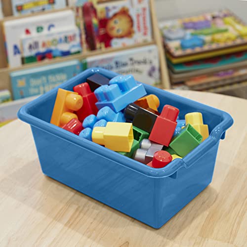 ECR4Kids Scoop Front Storage Bin, Multipurpose Organization, French Blue, 5-Piece