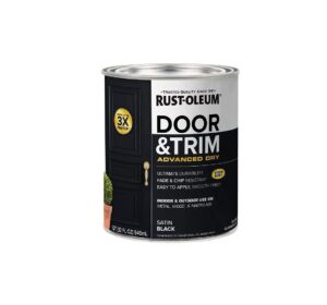 rust-oleum 369383 advanced dry door & trim paint, quart, satin black