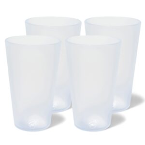 silipint: silicone pint glasses: 4 pack icicle - 16oz reusable unbreakable cups, flexible, hot/cold, non-slip easy grip