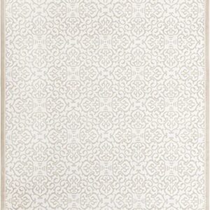 Unique Loom Rushmore Collection Area Rug - Johnson (9'x 12' 2" Rectangle, Snow White/ Beige)