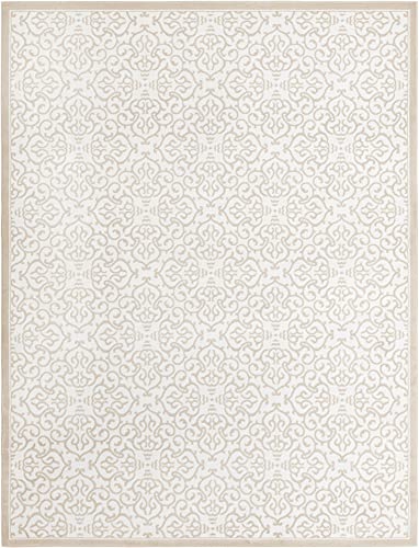 Unique Loom Rushmore Collection Area Rug - Johnson (9'x 12' 2" Rectangle, Snow White/ Beige)