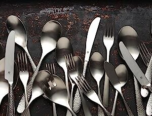 DANIALLI Modern Marettimo Silverware Set - 18/10 Stainless Steel Flatware Set for Elegant Dining - Dishwasher Safe Cutlery Set (60-Piece Matte)