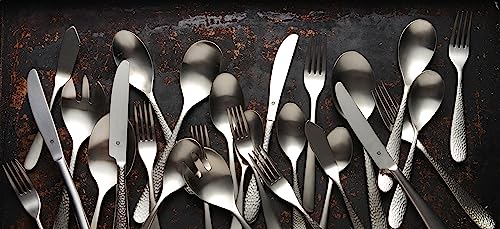 DANIALLI Modern Marettimo Silverware Set - 18/10 Stainless Steel Flatware Set for Elegant Dining - Dishwasher Safe Cutlery Set (60-Piece Matte)