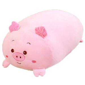 TONGSONG 8 Inch Long Plush Pig Stuffed Animal Pig Hugging Pillow Cuddly Pig Pillow Plushies Toy Home Decor Pink Piggy Huggable Anime Gifts for Kids and Lovers in Birthday, Valentines