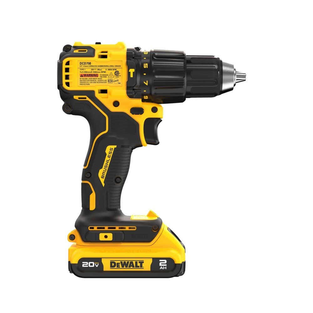 Dewalt DCD798D1 20V MAX Brushless 1/2" Cordless Hammer Drill Kit