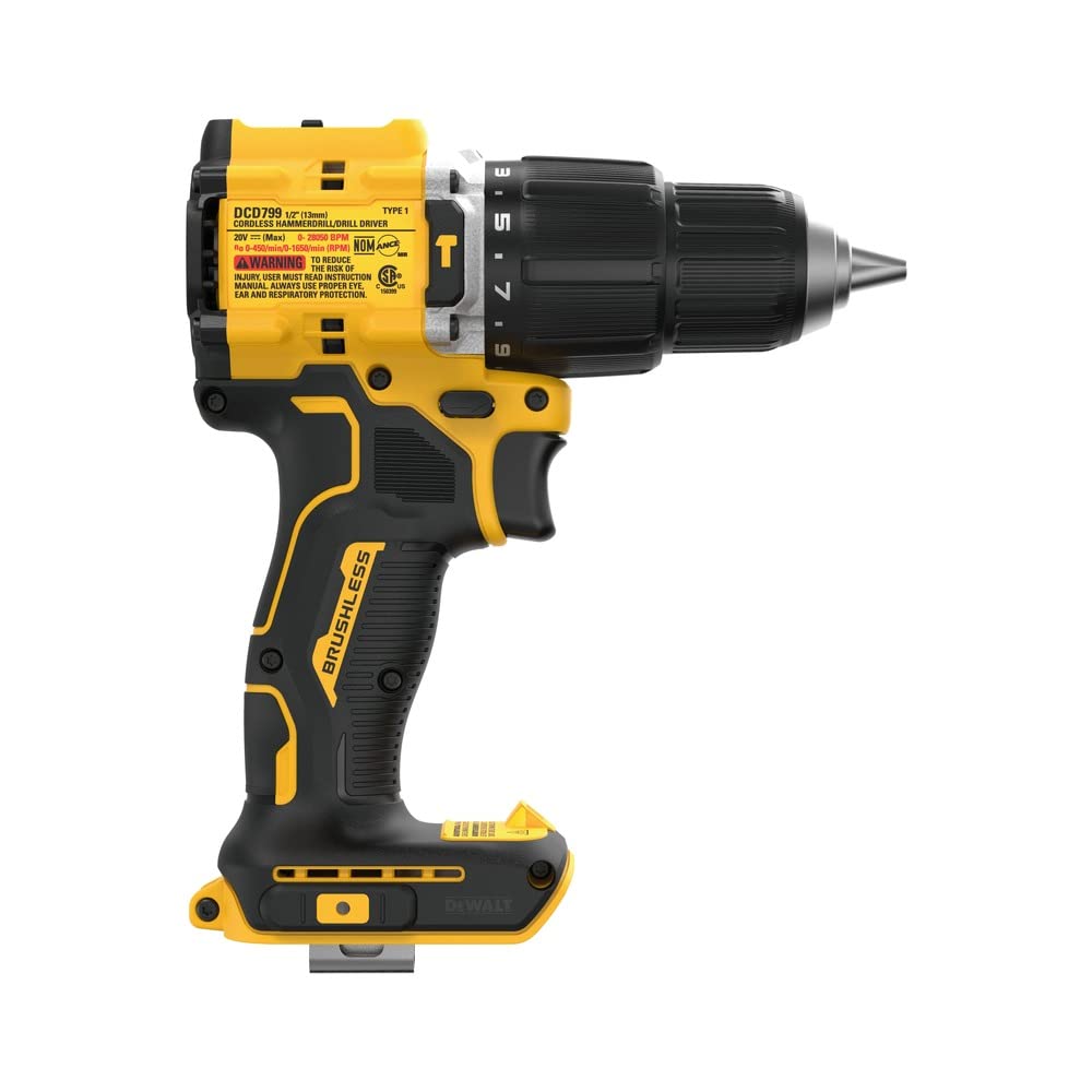 DEWALT DCD799B 20V MAX* ATOMIC COMPACT SERIES Brushless Lithium-Ion 1/2 in. Cordless Hammer Drill (Tool Only)