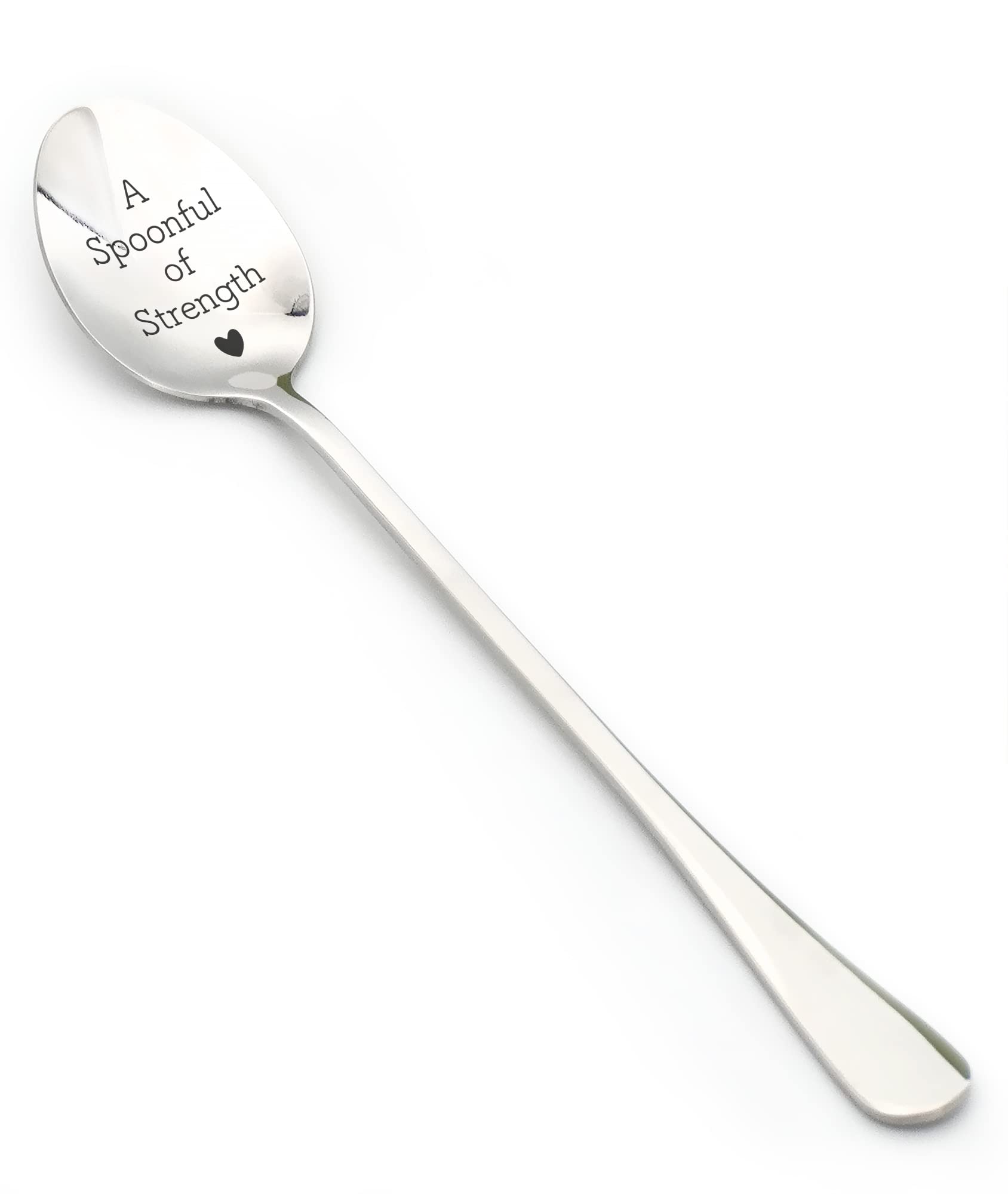 A Spoonful of Strength - Funny Engraved Stainless Steel Spoon for Ice Cream, Tea, Coffee and Cereal - Motivational Gift for Cancer Survivor, Recovery and Encouragement