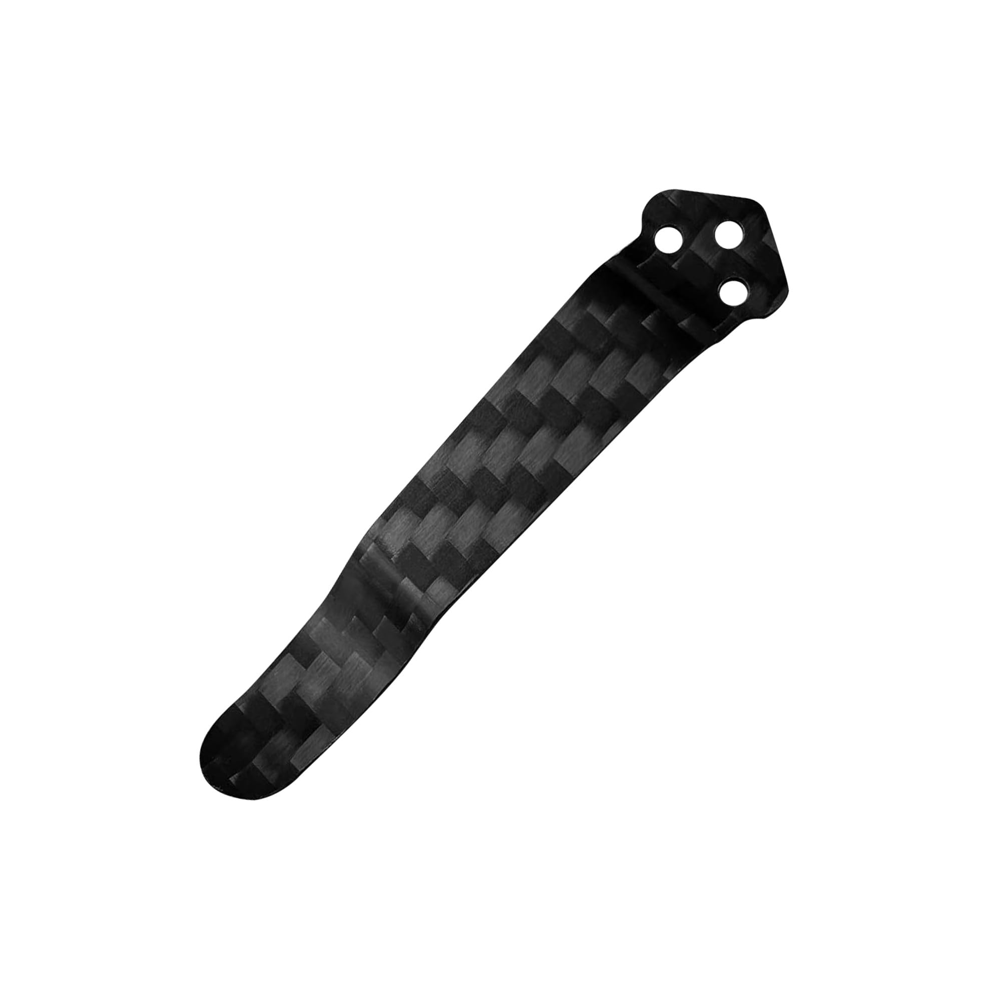 Qtcial 2 Pack Carbon Fiber Pocket Clip Fits For Spyderco PM2 Manix Delica，C81, C149, C11, C10, C41, C223, C101, C95, C90 And More, Premium Custom-made Pocket Clip with 6 Pieces Screws, Black