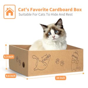 AGYM Cat Scratcher Cardboard Box for Indoor Cats 5 Packs in 1, Cat Scratching Pad Cardboard Box for Indoor Cats and Kitten, Large Size Cat Scratch Pad Board Easy for Cats to Scratch