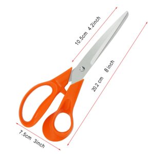 Scissors,8" Ultra Sharp Office Scissors All Purpose Ergonomic Design Comfort-Grip Handles Craft Scissors for Office Home Sewing Fabric School Student Teacher Scissors Set