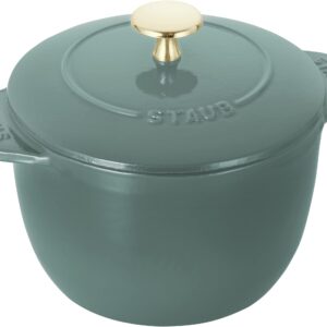 staub La Cocotte de GOHAN Z1025-325 La Cocotte de Gohan Eucalyptus M 6.3 inches (16 cm) Rice Pot, 2 Pieces, Cast Iron Rice Cooker