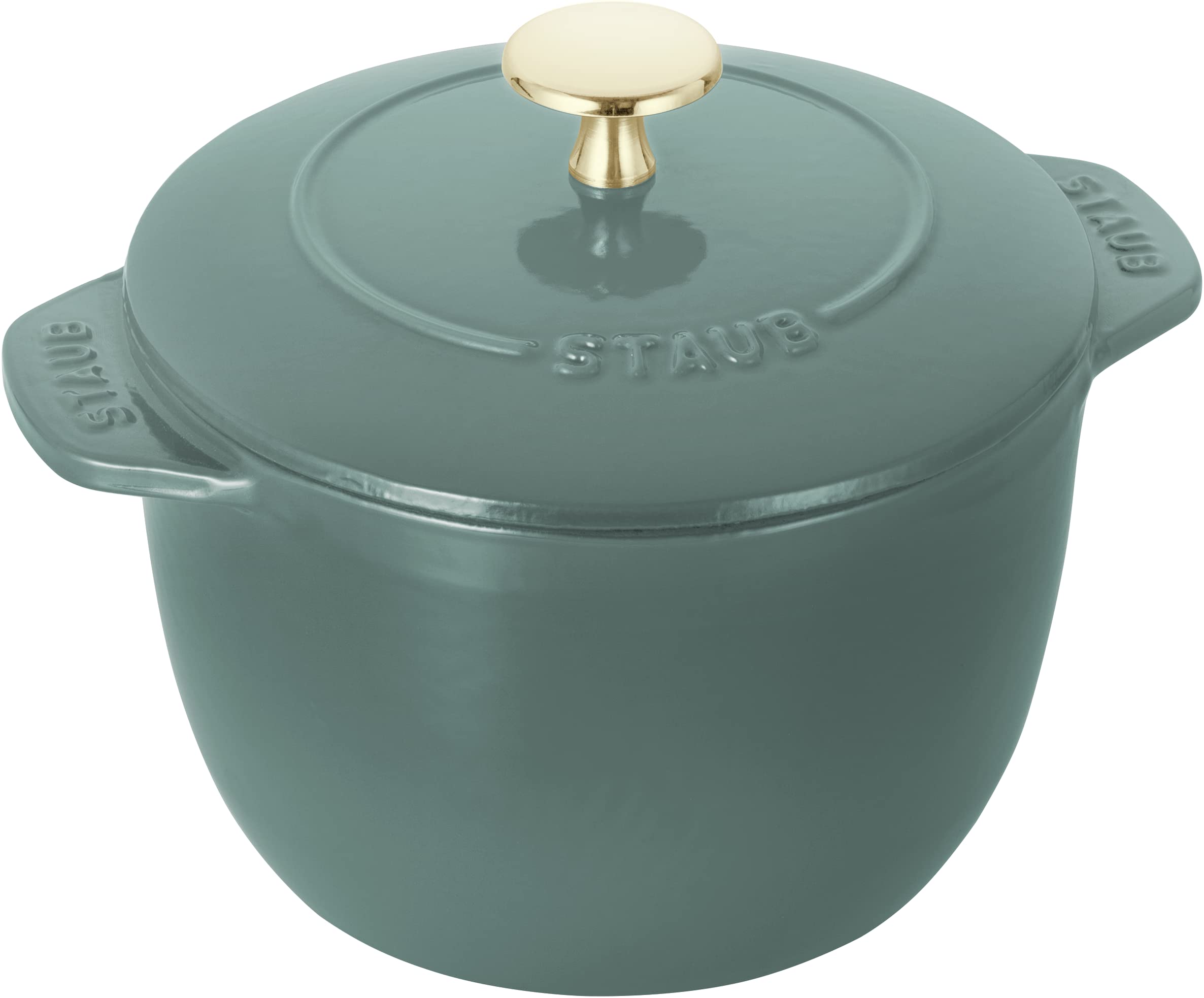 staub La Cocotte de GOHAN Z1025-325 La Cocotte de Gohan Eucalyptus M 6.3 inches (16 cm) Rice Pot, 2 Pieces, Cast Iron Rice Cooker