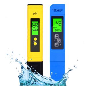 ph meter tds meter kit, water ph meter and 3 in 1 tds&ec water tester combo, ±0.01 ph accuracy ±2% f.s accuracy tds/ec/temperature meter,for hydroponics, household drinking, aquarium