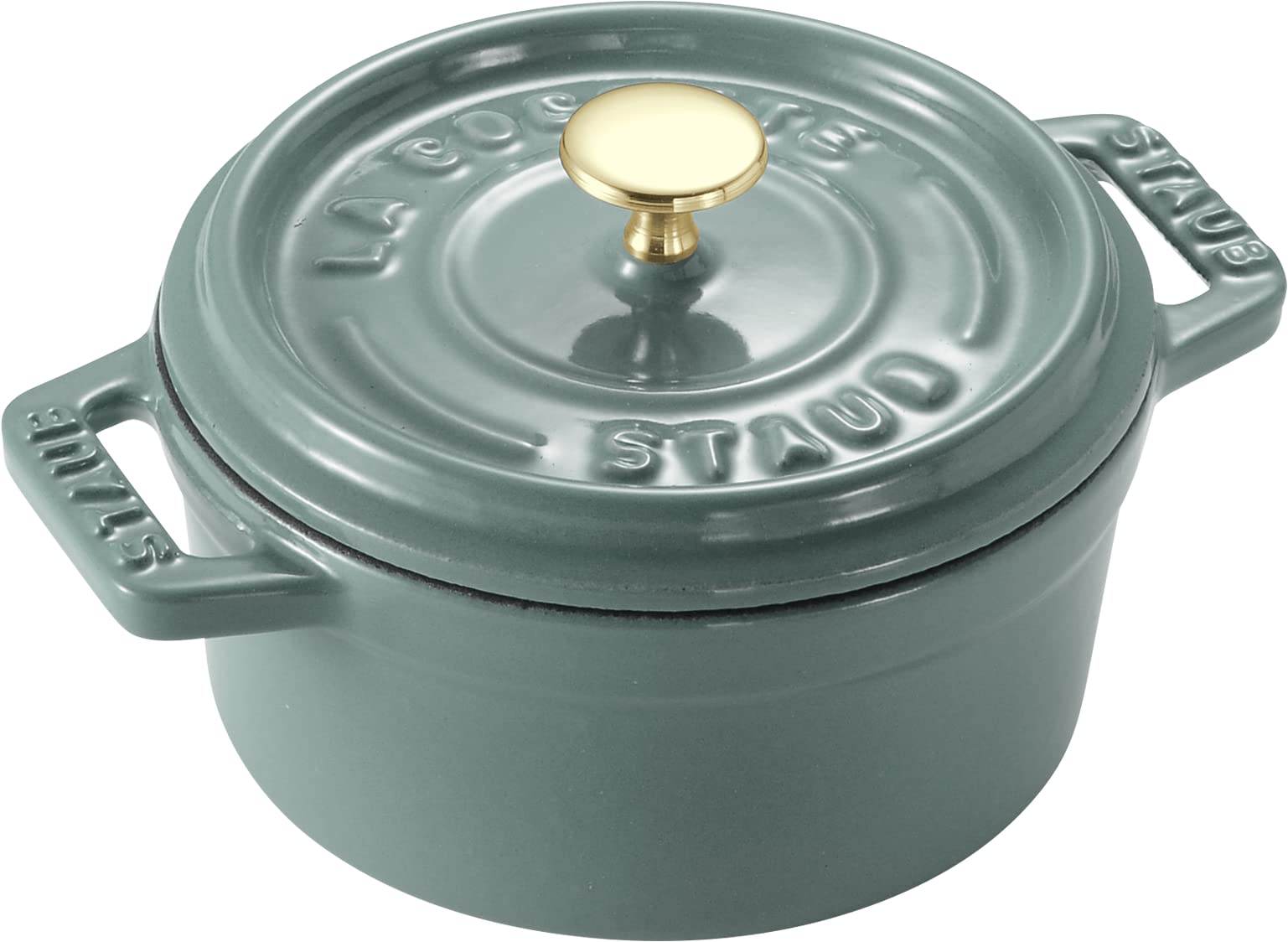 staub La Cocotte Round Z1025-988 Pico Cocotte Round Eucalyptus 5.5 inches (14 cm) Small, Both Handed Casting, Enameled Pot, Induction Compatible, Japanese Authentic Product with Serial Number