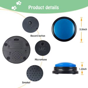 FINEST+ Voice Recording Button for Communication Pet Training Buzzer, 30 Second Record&Playback Dog Toy, Voice Recording Clicker for Cat, Puppy, Pet Trainin, Funny Gift for Study Office Home 4 Pcs