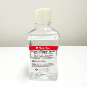 Dulbecco's Phosphate Buffered Saline (1X DPBS), pH 7.4, 500 mL, Sterile by 0.22 μm Filtration Without Calcium and Magnesium