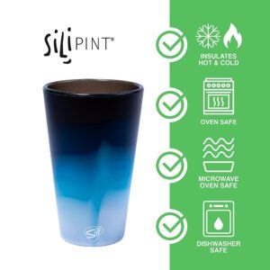 Silipint: Silicone Pint Glasses: 2 Pack Moon Beam - 16oz Unbreakable Cups, Flexible, Sustainable, Hot/Cold, Non-Slip Easy Grip