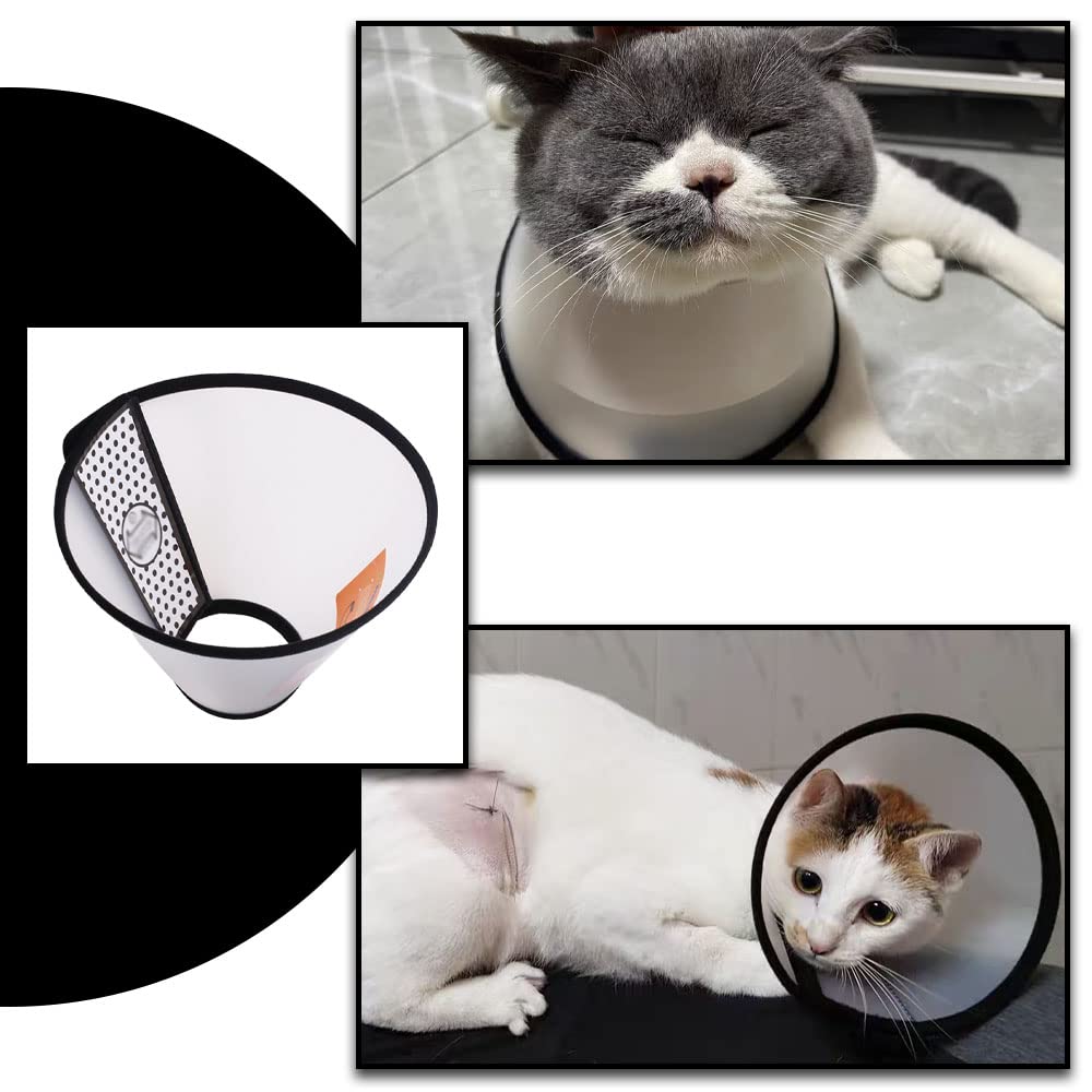 2 Pcs Cat Cone Dog Con,Adjustable Recovery Pet Cone,Fits Neck 7-11 inch Adjustable,Plastic Elizabethan Collar for Cats Kitten Small Dog After