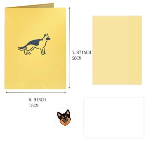 RIHDXCH German Shepherd Pop Up Card, German Shepherd Card With Envelop, Birthday Card From Dog, Thank You, Card For Mom, Dad, Husband, German Shepherd Gifts.Cancer Support Thank You Cards