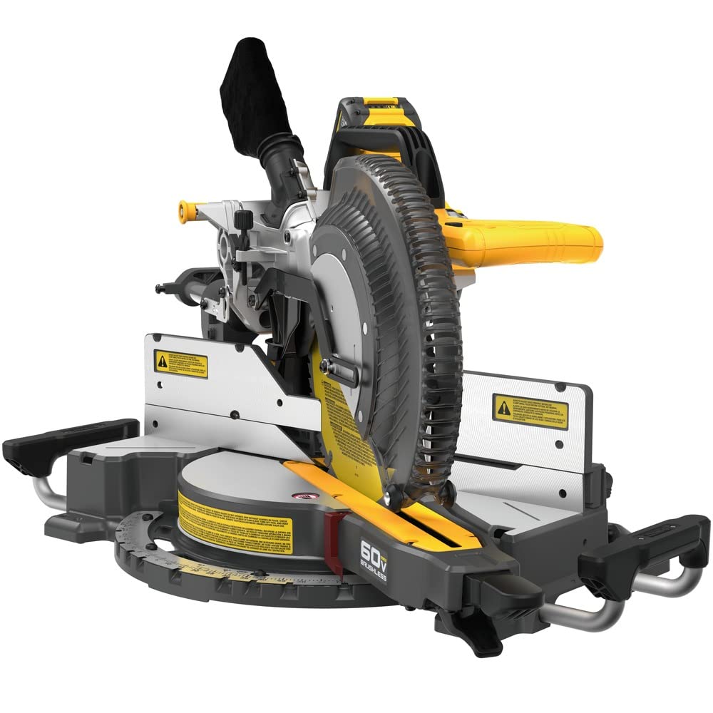 Dewalt DCS781X1 60V MAX Brushless Sliding Double Bevel Lithium-Ion 12 in. Cordless Miter Saw Kit (9 Ah)