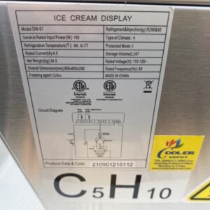 Gelato Freezer Display Case Dipping Cabinet Pan Ice cream Countertop White Frame 4 Pan DW-67L