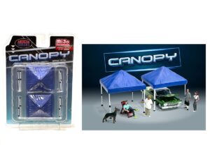 american diorama canopy (blue) 1:64 metal figures set ad-76517mj, for all 1:64 die cast vehicle display and diorama