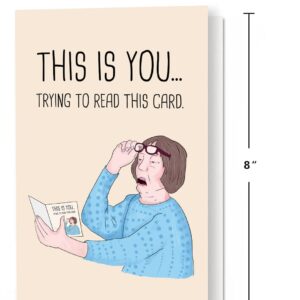 Funny Mothers Day Card, Rude Mothers Day Card from Daughter Son, Cheeky Birthday Card for Mom, Bad Eyesight Mom Card