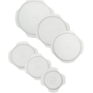 W&P Reusable Silicone Stretch Lid, Set of 6 Circular Lids, Dishwasher Safe, Freezer Safe, LFGB/Premium Materials, Microwave Safe, Clear