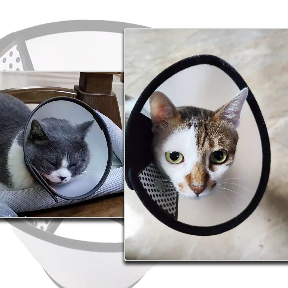 2 Pcs Cat Cone Dog Con,Adjustable Recovery Pet Cone,Fits Neck 7-11 inch Adjustable,Plastic Elizabethan Collar for Cats Kitten Small Dog After