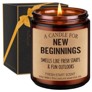 gspy candles, new beginnings gifts for women, men - new job gifts, divorce gifts, breakup gifts, new year gifts - funny new home, congratulations, going away, christmas, new relationship gifts