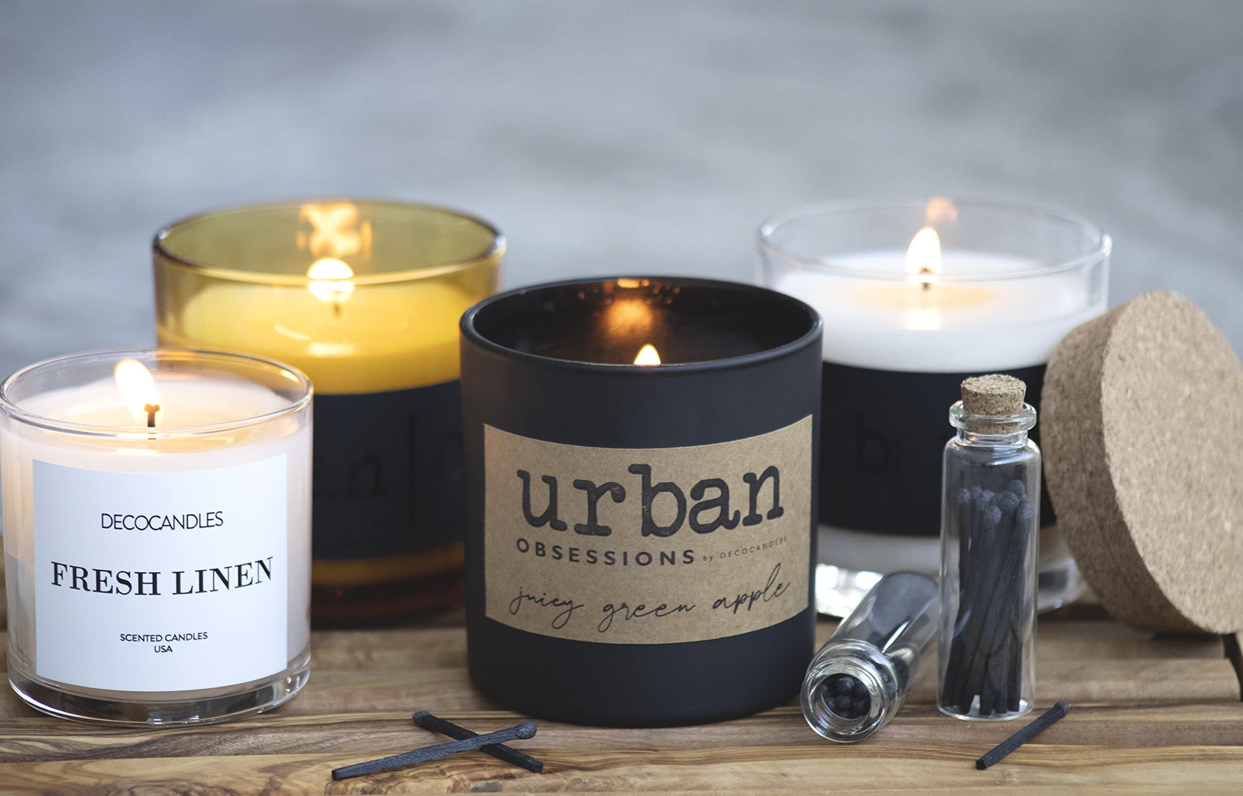 Urban Concepts by DECOCANDLES - Spices & Evergreen - Highly Scented Soy Candle - Long Lasting - Hand Poured in USA (9 Oz.)