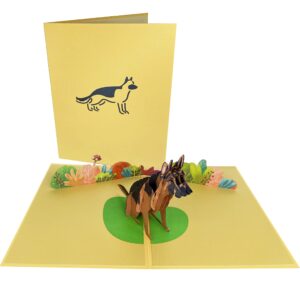 RIHDXCH German Shepherd Pop Up Card, German Shepherd Card With Envelop, Birthday Card From Dog, Thank You, Card For Mom, Dad, Husband, German Shepherd Gifts.Cancer Support Thank You Cards