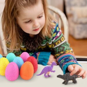 12 Dinosaur Eggs Toys, Surprise Pack with 12 Unique Dinosaur Figures,Goodie Bag Stuffers,Pinata fillers, Easter Eggs dongcoh,Carnival Prizes Treasure Box，Birthday Party Gifts for Kids