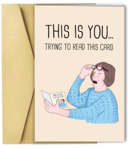 funny mothers day card, rude mothers day card from daughter son, cheeky birthday card for mom, bad eyesight mom card