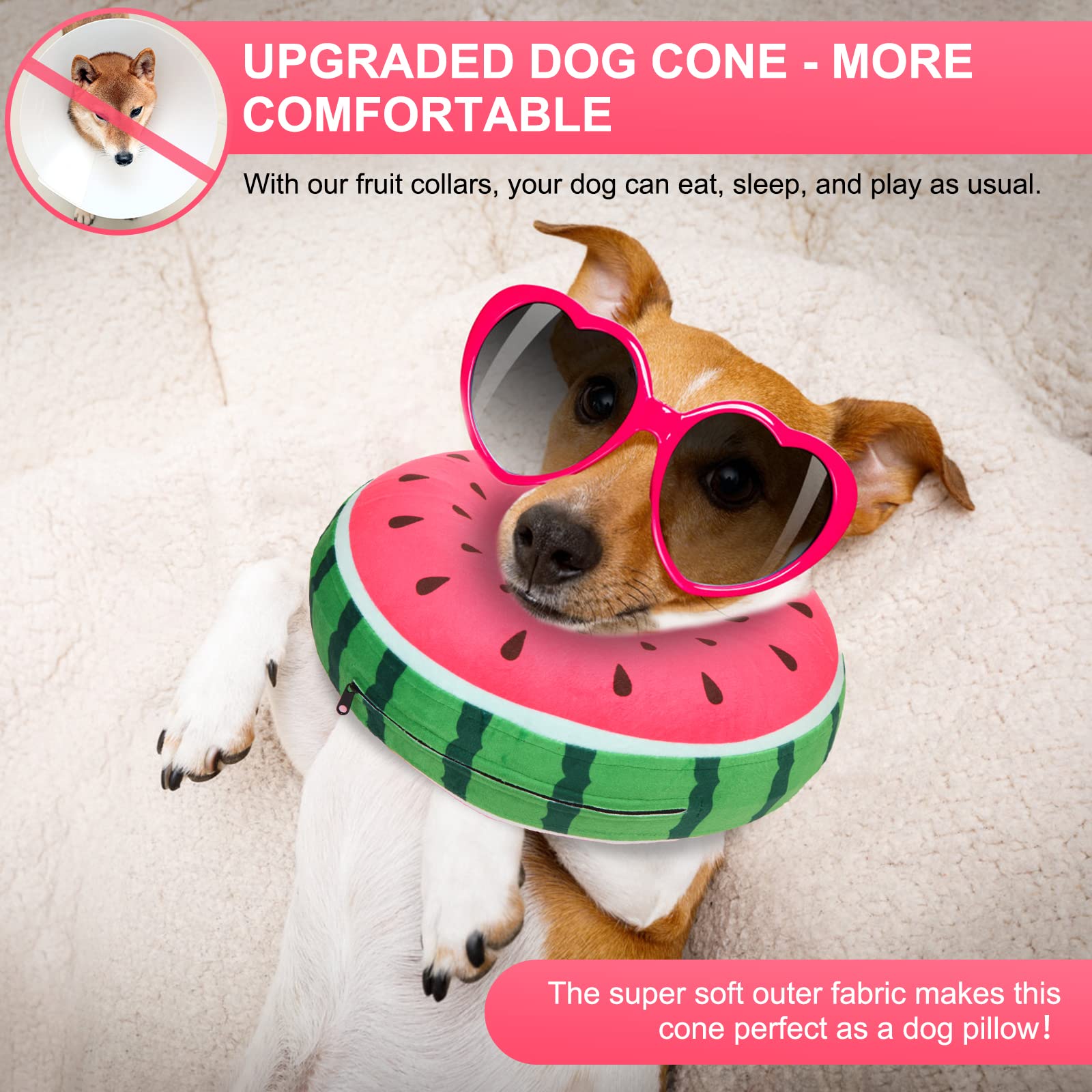 Dog Cone for Large Medium Small Dogs and Cats, Inflatable Dog Donut Collar Cone Soft Recovery Cones for Dogs After Surgery, Adjustable E Collar Does not Block Pet Vision