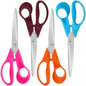 scissors,8" ultra sharp office scissors all purpose ergonomic design comfort-grip handles craft scissors for office home sewing fabric school student teacher scissors set